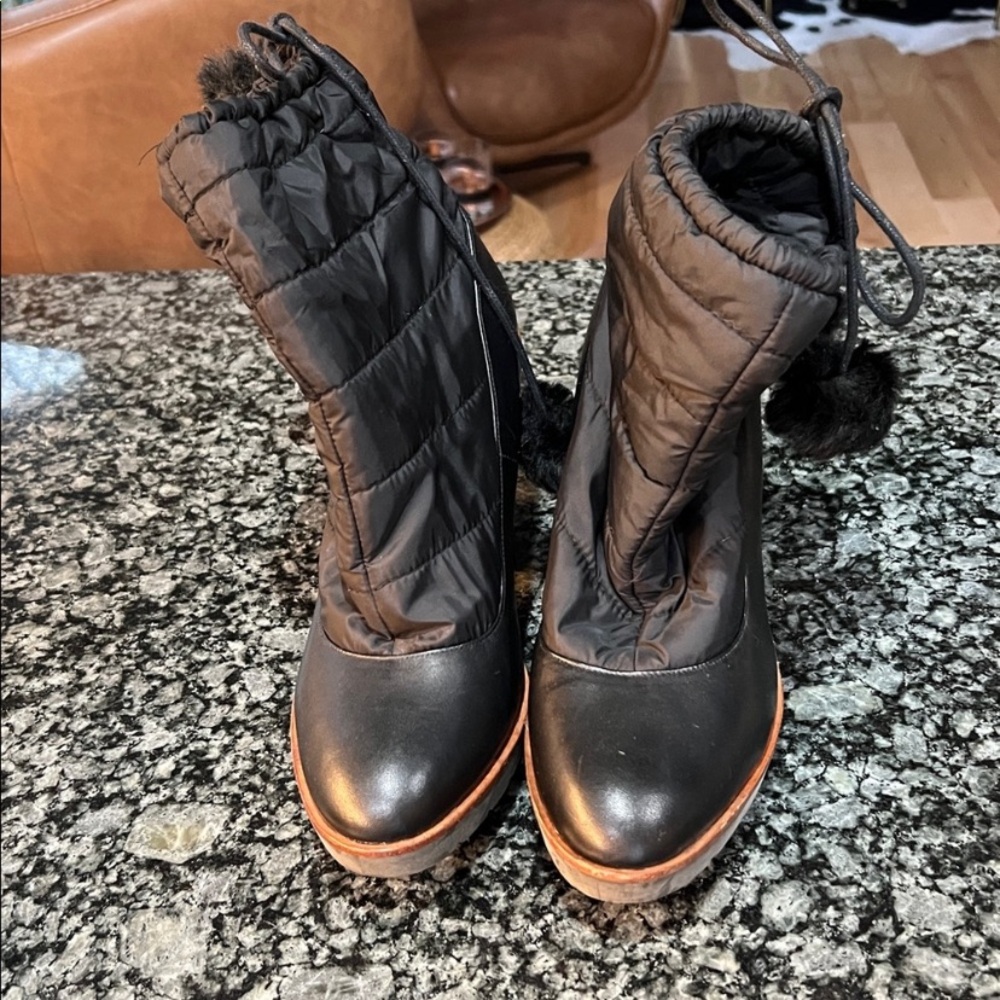 Kate Spade Black Quilted Boots View 4